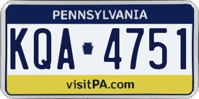 PA license plate KQA4751
