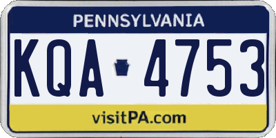 PA license plate KQA4753