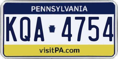 PA license plate KQA4754