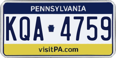 PA license plate KQA4759