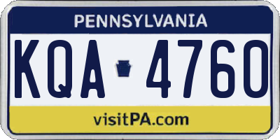 PA license plate KQA4760