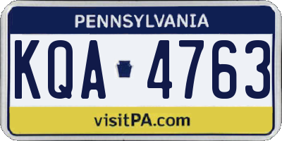 PA license plate KQA4763
