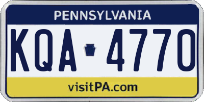 PA license plate KQA4770