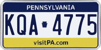 PA license plate KQA4775