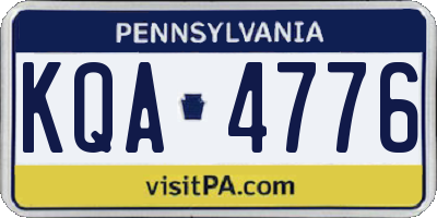 PA license plate KQA4776