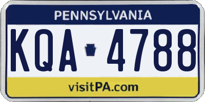 PA license plate KQA4788