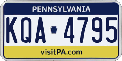 PA license plate KQA4795
