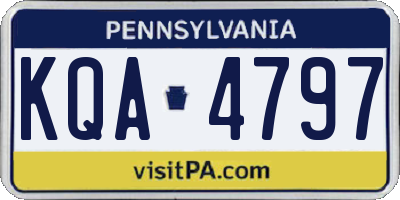 PA license plate KQA4797