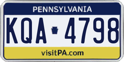PA license plate KQA4798