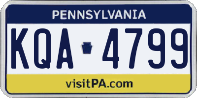 PA license plate KQA4799