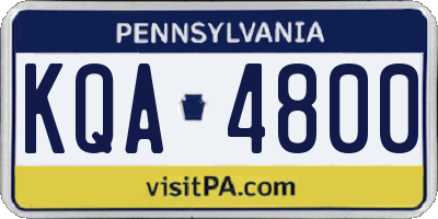 PA license plate KQA4800