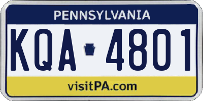 PA license plate KQA4801