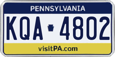 PA license plate KQA4802