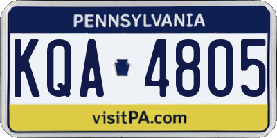 PA license plate KQA4805