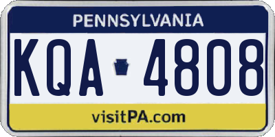 PA license plate KQA4808
