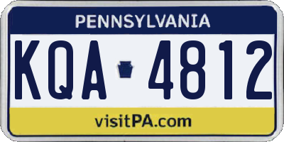 PA license plate KQA4812