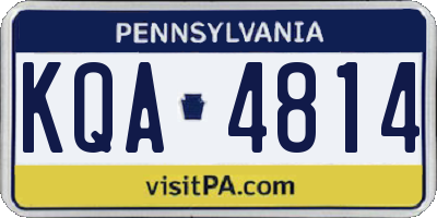 PA license plate KQA4814