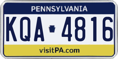 PA license plate KQA4816