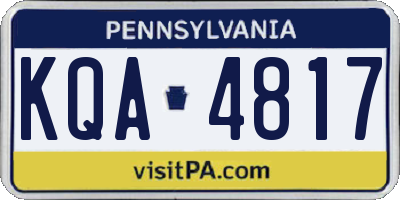 PA license plate KQA4817