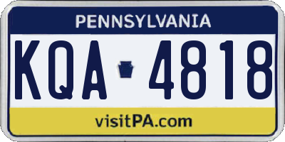PA license plate KQA4818