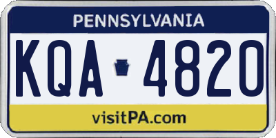 PA license plate KQA4820