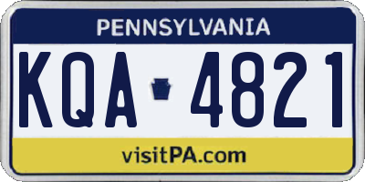PA license plate KQA4821