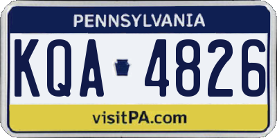 PA license plate KQA4826