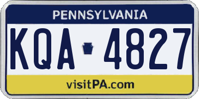 PA license plate KQA4827