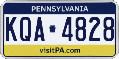 PA license plate KQA4828