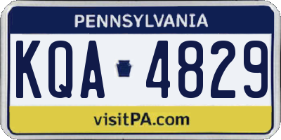 PA license plate KQA4829