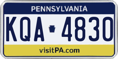 PA license plate KQA4830