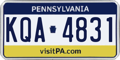 PA license plate KQA4831