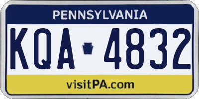PA license plate KQA4832