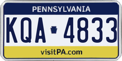 PA license plate KQA4833
