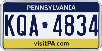 PA license plate KQA4834