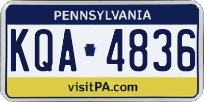 PA license plate KQA4836