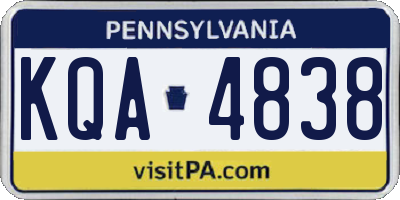 PA license plate KQA4838