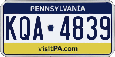 PA license plate KQA4839