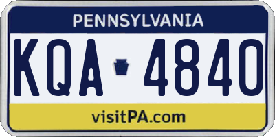 PA license plate KQA4840