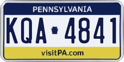 PA license plate KQA4841