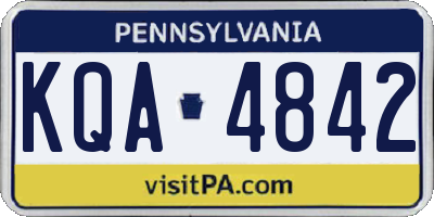 PA license plate KQA4842
