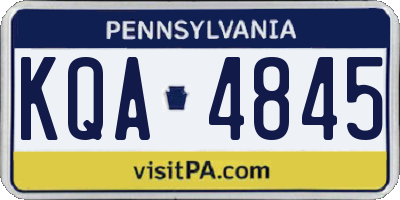 PA license plate KQA4845