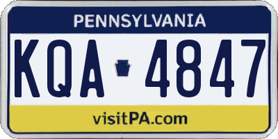 PA license plate KQA4847