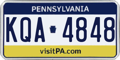 PA license plate KQA4848