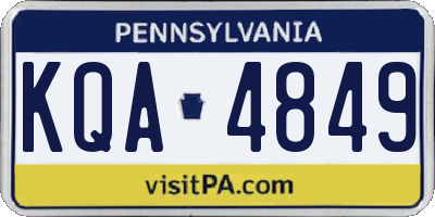 PA license plate KQA4849