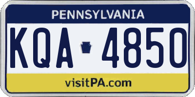 PA license plate KQA4850
