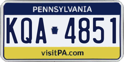 PA license plate KQA4851