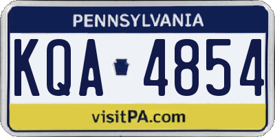 PA license plate KQA4854