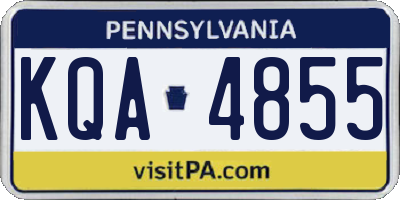 PA license plate KQA4855