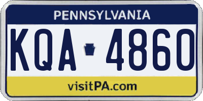 PA license plate KQA4860